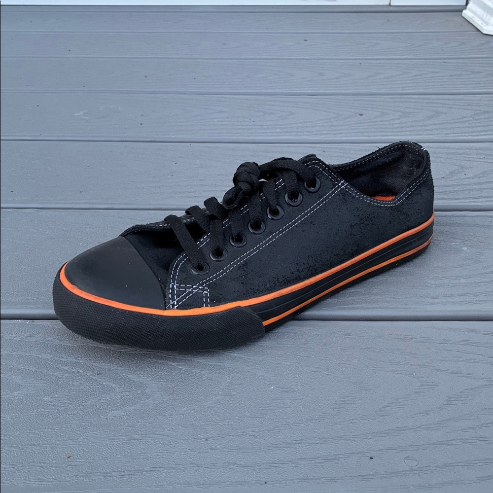 Harley-Davidson Women’s Zia Low Tops Sneakers Shoes Black & Orange Size 10